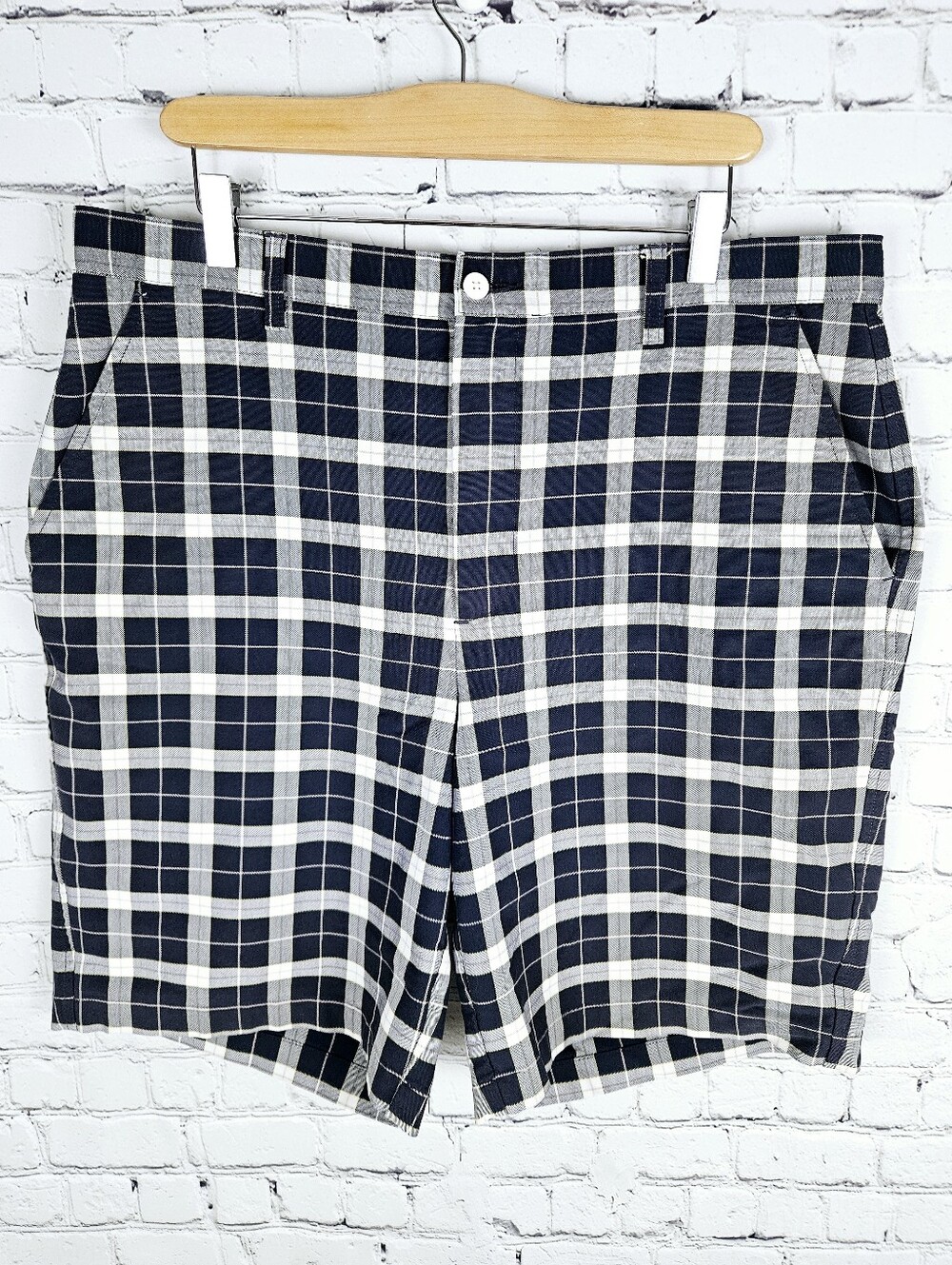 FOOTJOY | plaid stretch flat front golf shorts